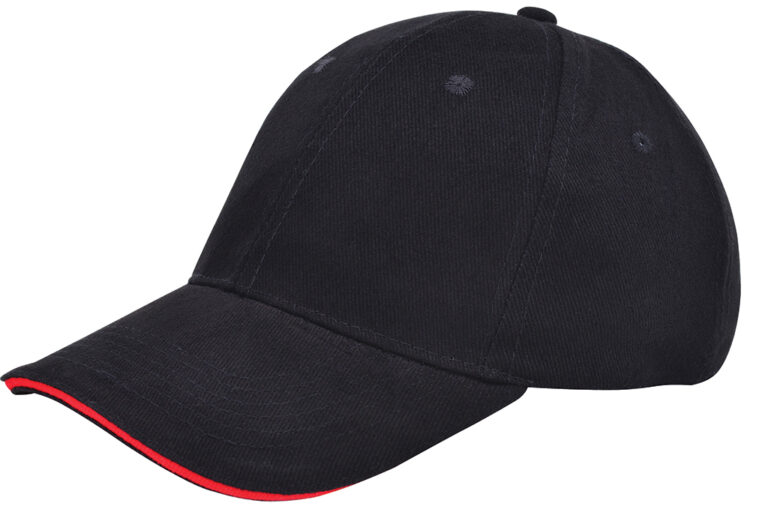 1947 Brushed twill cap zwart/rood