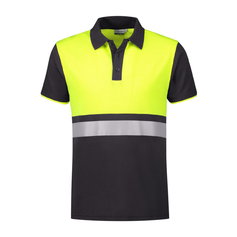 Hi-Vis Polo Hamburg graphite/geel