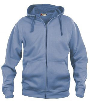 021034 Basic Hooded Sweatvest lichtblauw