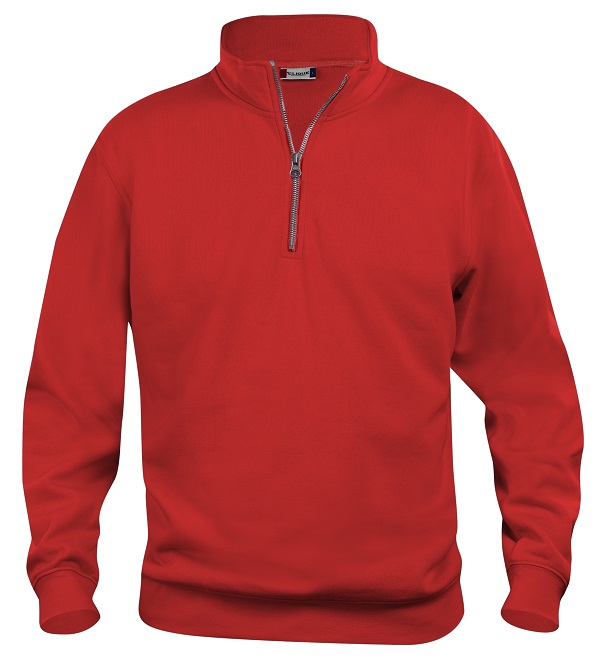 021033 Basic Zipsweater rood