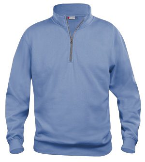 021033 Basic Zipsweater lichtblauw