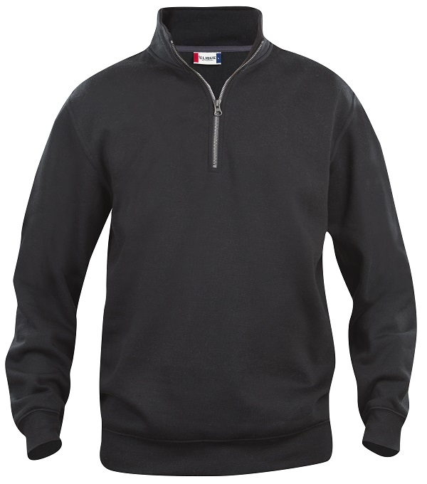021033 Basic Zipsweater zwart