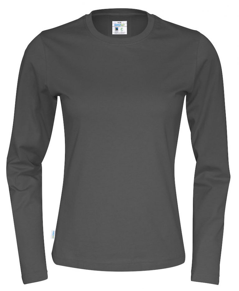 141019 CottoVer T-shirt lady lange mouw charcoal