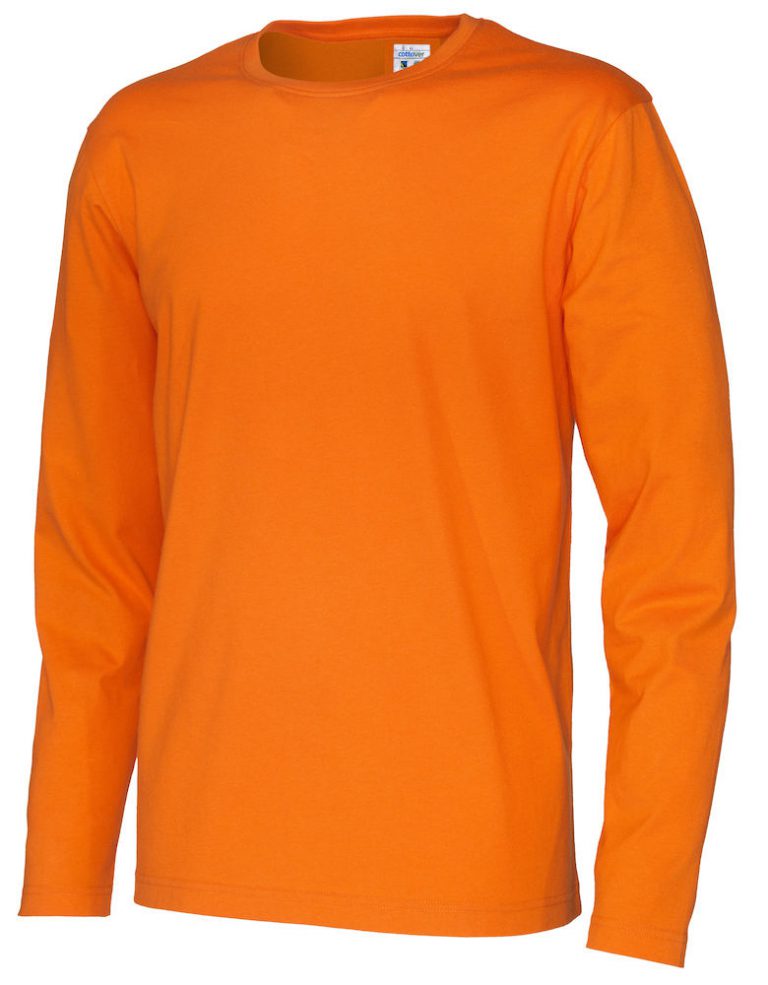 141020 CottoVer T-shirt Man lange mouw orange