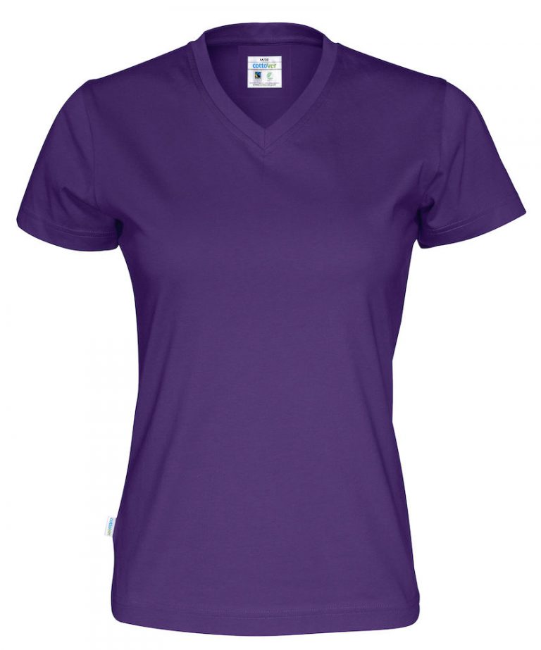 141021 CottoVer T-shirt Lady V-hals purple