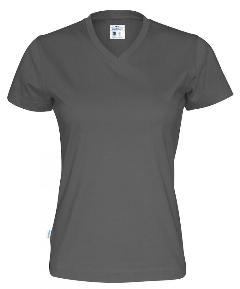 141021 CottoVer T-shirt Lady V-hals charcoal