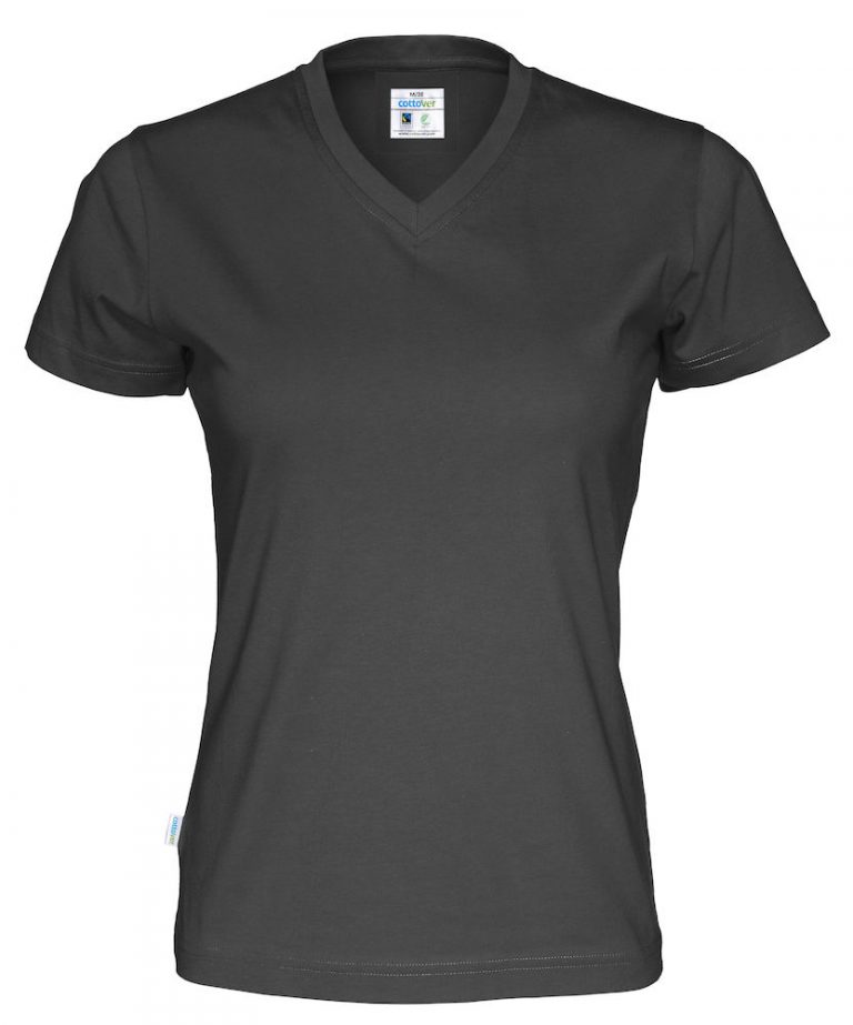 141021 CottoVer T-shirt Lady V-hals black