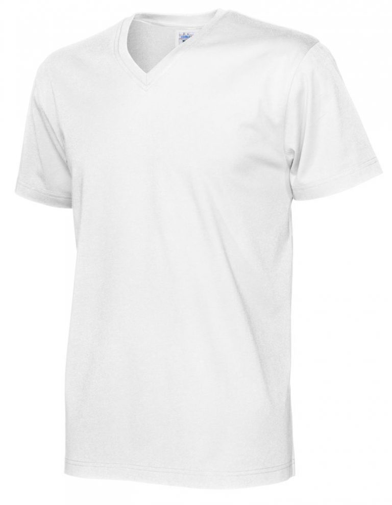 141022 CottoVer T-Shirt V-Hals Man white