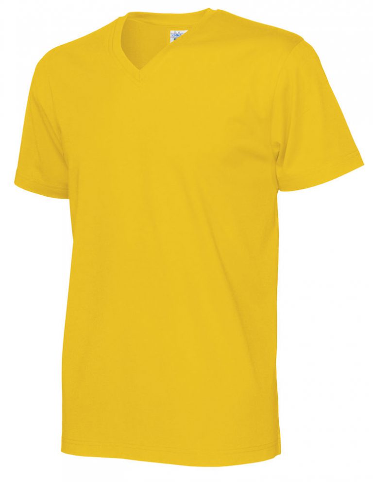 141022 CottoVer T-Shirt V-Hals Man yellow