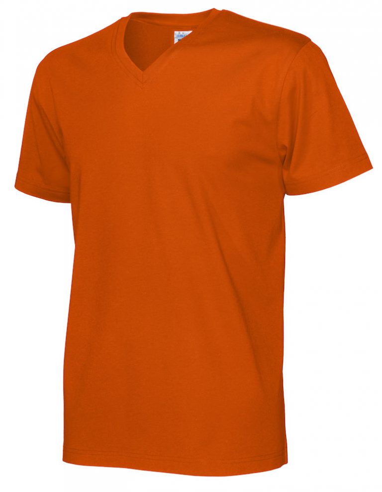 141022 CottoVer T-Shirt V-Hals Man orange