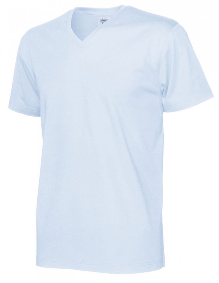 141022 CottoVer T-Shirt V-Hals Man sky blue