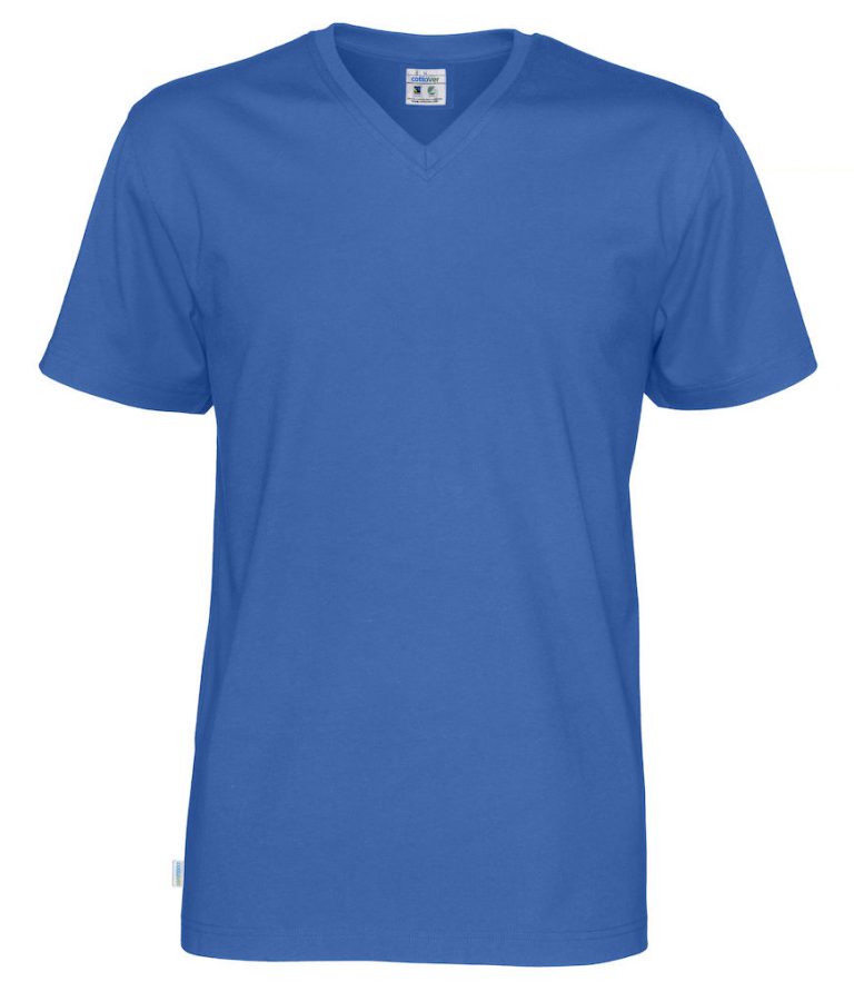 141022 CottoVer T-Shirt V-Hals Man royal