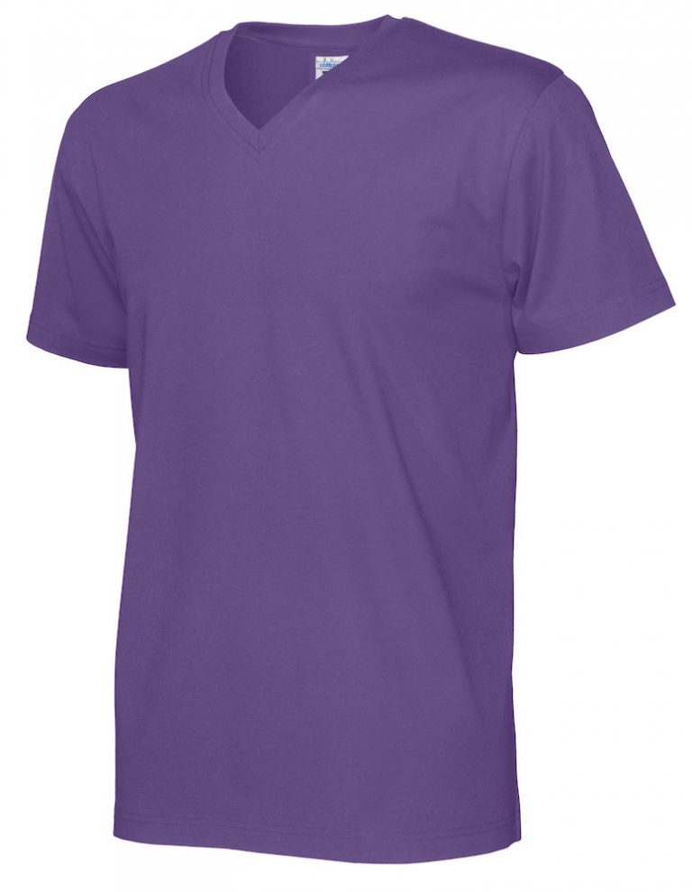 141022 CottoVer T-Shirt V-Hals Man purple