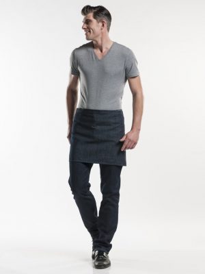 plain blue denim korte sloof Chaud Devant 489