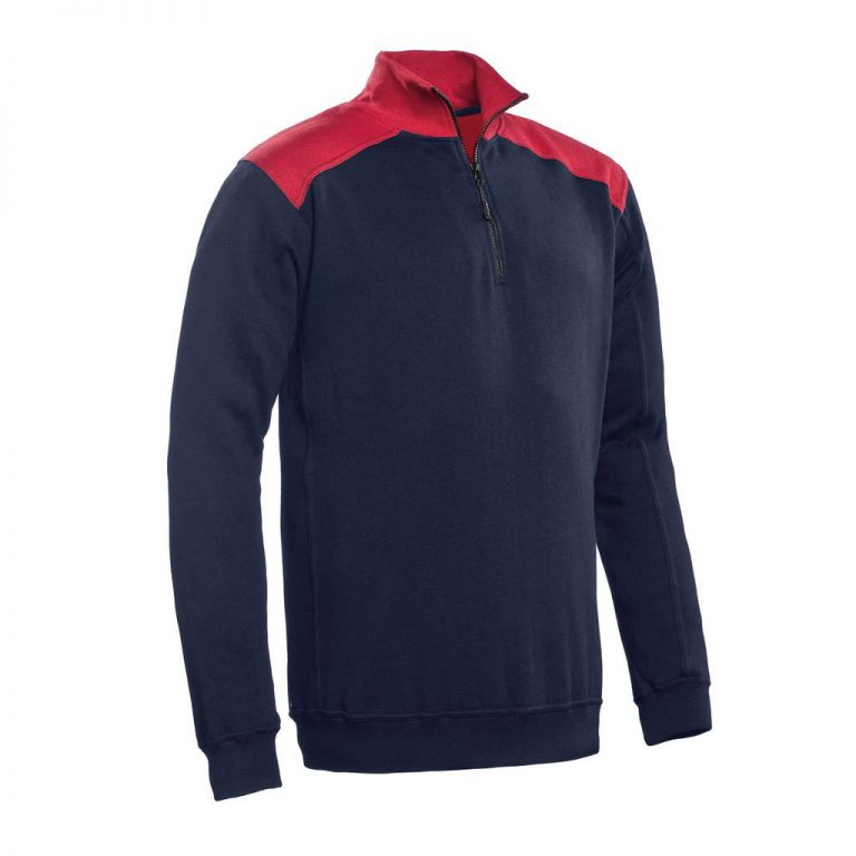 Tokyo Santino Zipsweater 2-Color-Line real navy/ rood