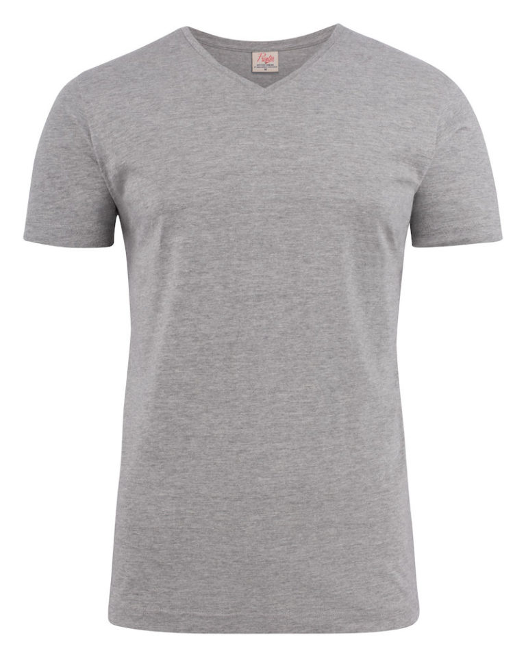 2264024 T-shirt HEAVY V-NECK 120 grey melange