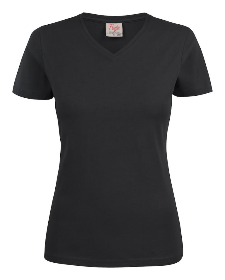 2264025 T-shirt HEAVY V-NECK LADY 900 zwart