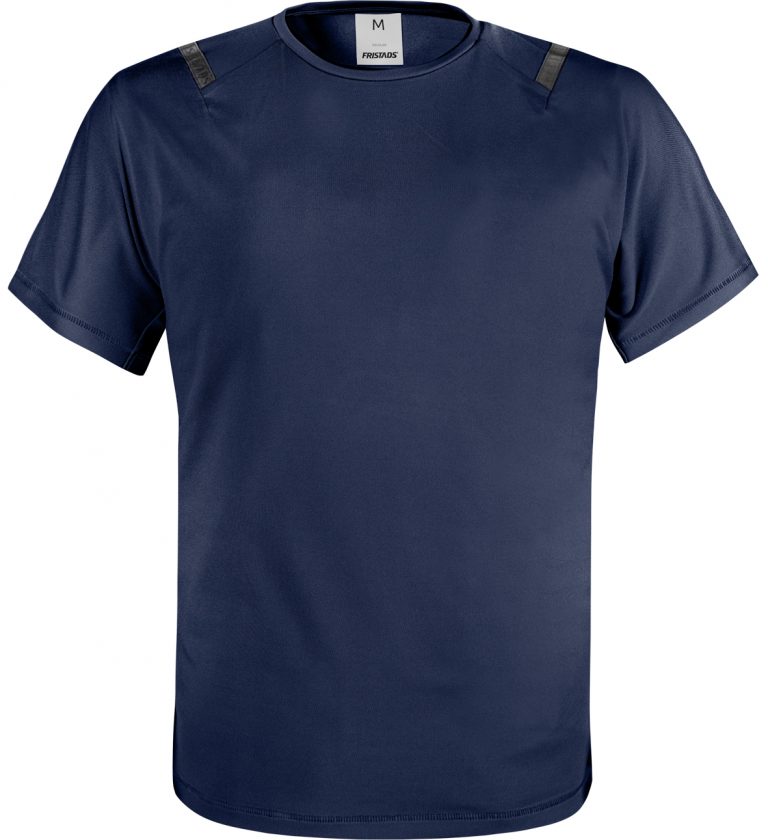 129825 Green functioneel T-shirt marineblauw