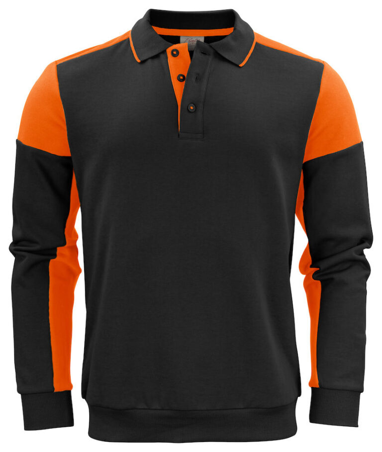 2262060 Prime Polosweater zwart/oranje