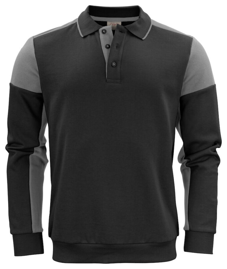 2262060 Prime Polosweater zwart/staalgrijs