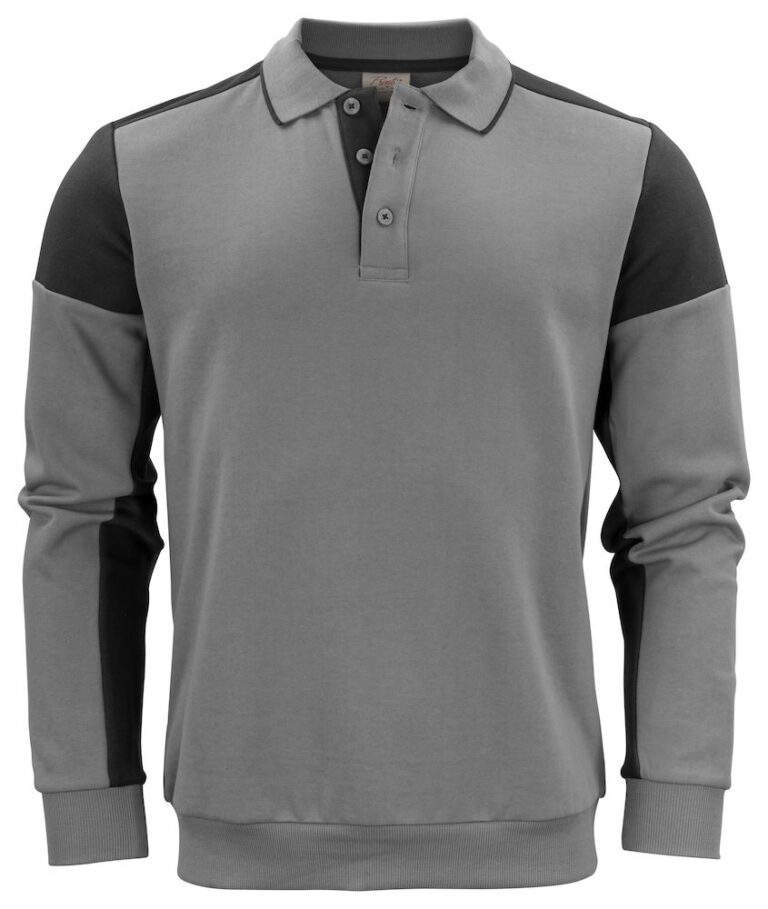 2262060 Prime Polosweater staalgrijs/zwart