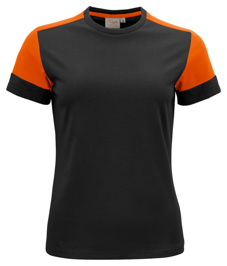 2264031 Prime T-shirt Lady zwart/oranje