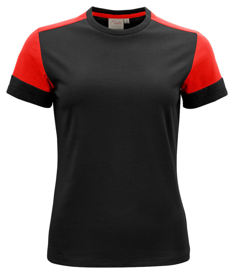 2264031 Prime T-shirt Lady zwart/rood