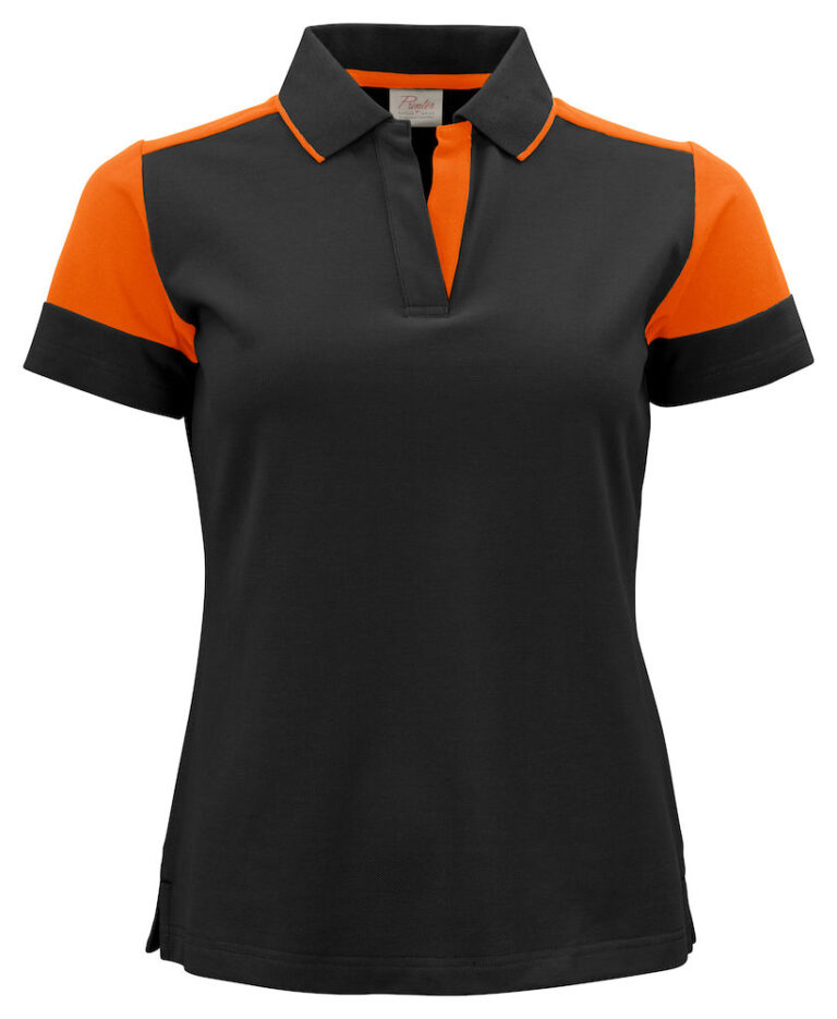 2265025 Prime Polo Lady zwart/oranje