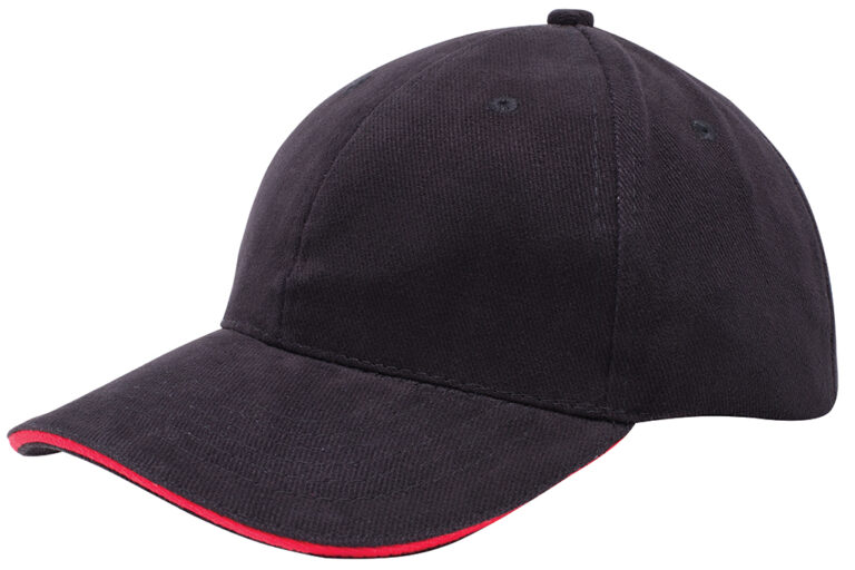 1926 Heavy brushed cap zwart/rood
