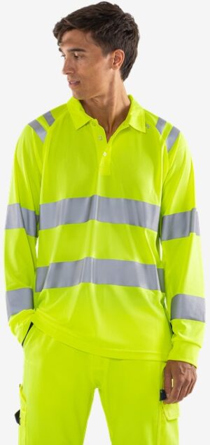 301260 Hogezichtbaarheids poloshirt met lange mouw klasse 3 7864 GPST